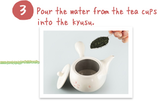 Place tea leaves into the kyusu.