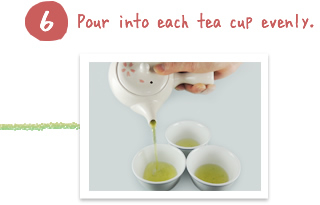 Pour into each tea cup evenly.