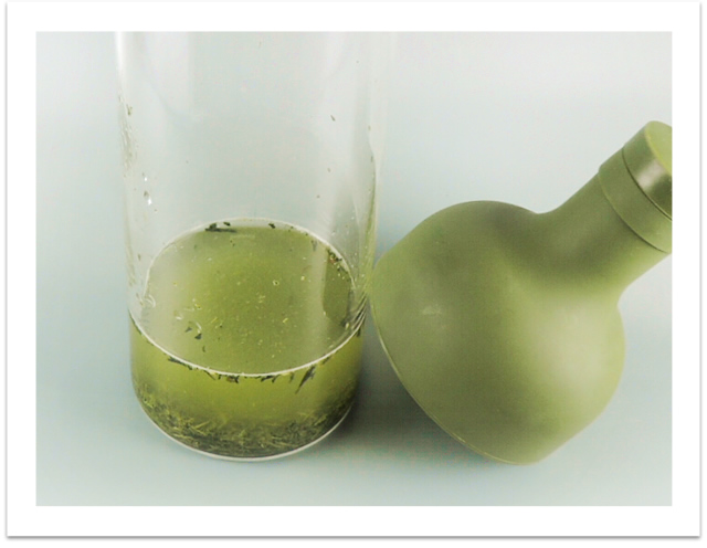 Pour a little water and shake the bottle gently to extract the tea.